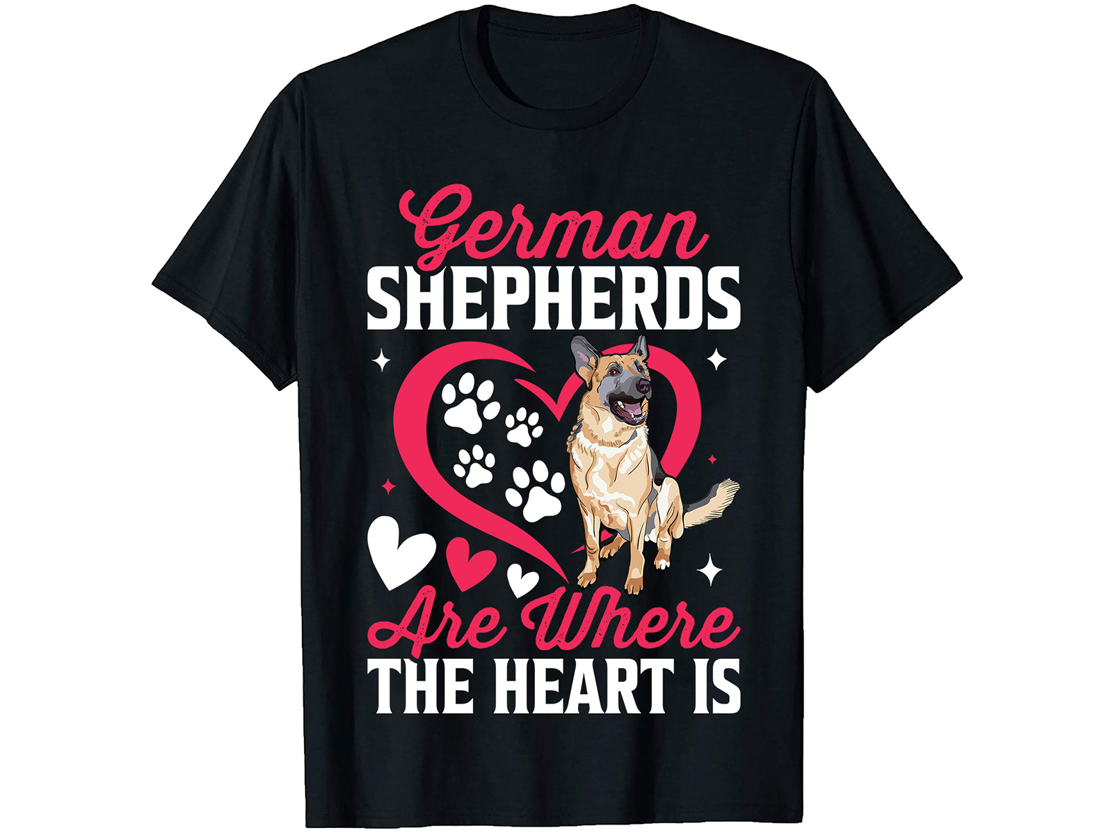 German Shepherds Are Where The Heart Is, T-Shirt Design Bundle by Jahid ...