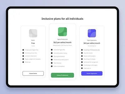 Pricing Screen UI choose clean cta dailyui design features figma inclusive minimal options plans pricing simple thumbnails ui ux