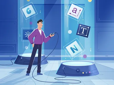 13 Awesome Typography Trends for 2023 2d animation art blue boy character design flat illustration illustrator laboratory logo man minimal science typography ui vector