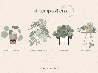 FREE DOWNLOAD - 4 Plants Illustrations clipart cliparts digital art digital assets digital cliparts free download free product freebie graphic design greenery illustration monstera plant clipart plant composition plant illustration plant lover plant product plants vector graphic vector illustration