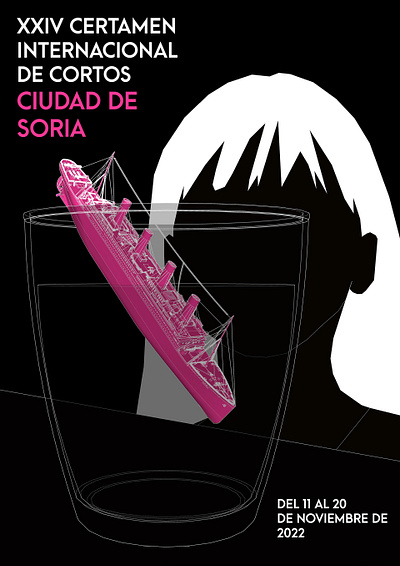 Cartel para concurso de festival de cortometrajes. cartel sketchup 2021 titanic