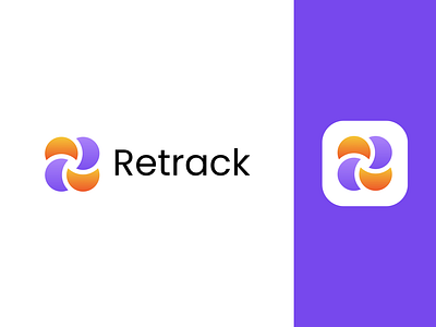 Retrack App Icon branding design illustration logo ui ux vector website