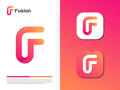Fusion - Logo Design abstract app logo branding creative logo gradient logo logo logo design logo designer logo icon minimal logo minimalist logo symbol vector vectplus7 website logo