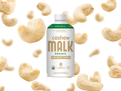 Cashew Milk Drink Bottle Design graphic design mock up packaging