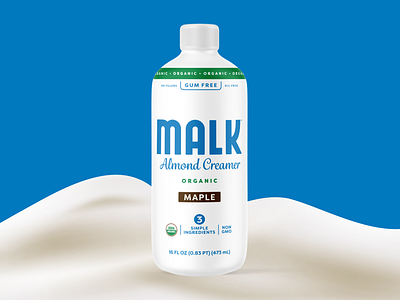 Almond Creamer Bottle Design graphic design milk mock up packaging