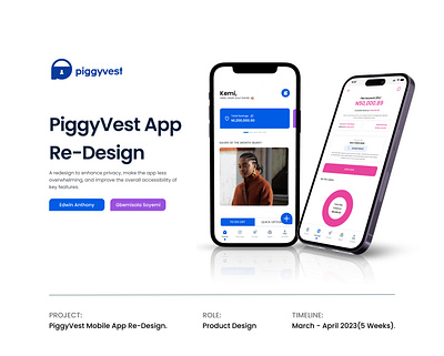 PiggyVest Mobile App - Case Study piggyvest redesign product design ui user experience user interface design