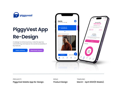 PiggyVest Mobile App - Case Study piggyvest redesign product design ui user experience user interface design