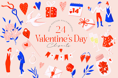 Valentine's Day Cliparts art clipart design digital art digital illustration graphic design heart illustration love red heart sweetheart valentine valentine clipart valentine illustration valentines day