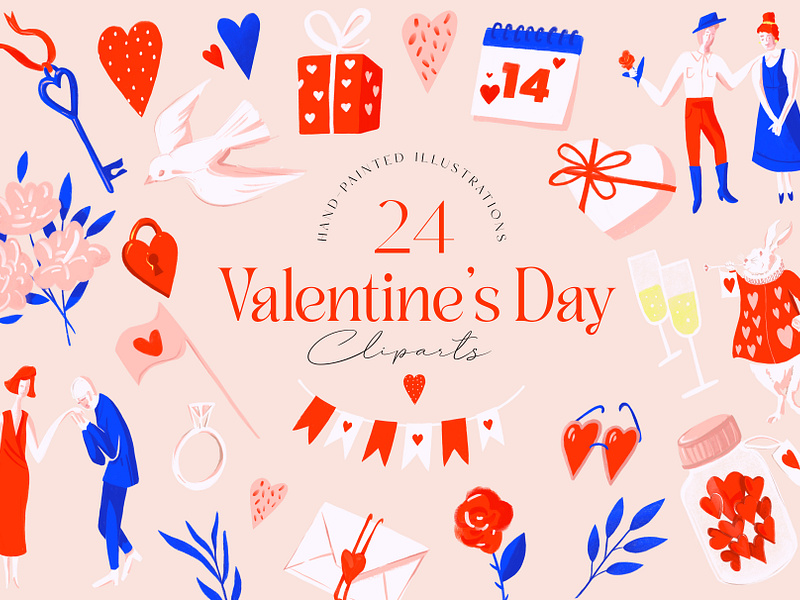 Valentine's Day Cliparts art clipart design digital art digital illustration graphic design heart illustration love red heart sweetheart valentine valentine clipart valentine illustration valentines day