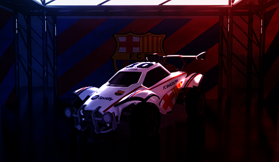 ROCKET LEAGUE X FCBARCELONA AWAY KIT 23/24 branding graphic design rocket league