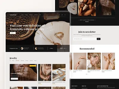 Scatterbrain Landing Page beige black brown design jewelery landing langing page shop ui ux