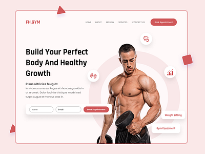 FH.GYM: Your Ultimate Guide to Gym and Health app app logo branding courses design education figma graphic design gym gym uniqe design gym website illustration logo ui web design website website design