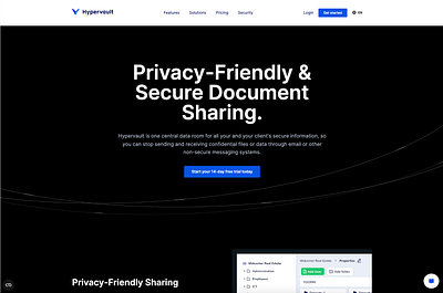 Hypervault: Secure Document Sharing landingpage document landingpage manager password vault
