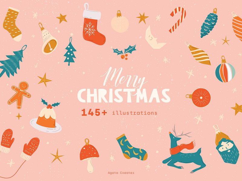 Merry Christmas - Illustrations Pack christmas christmas card christmas grapics christmas illustrations christmas socks clipart cliparts design digital assets digital cliparts graphic design illustration illustrations merry christmas reindeer socks vector clipart vector graphic vector illustration winter