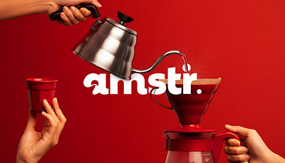 Amstir Coffee & Roastery brand brand identity branding branding identity coffee coffeeshop design design logo graphic design identity indonesia logo logo design red roastery visual identity