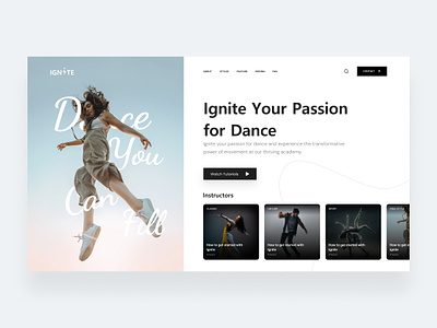 IGNITE Dance Academy Landing Page dance dance acedmy dance landing page landing page ui we web layout