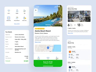 Travel agency mobile app | Components booking components hospitality mobile mobile app mobile travel mobile travel app tourism travel travel agency travel app travel apps travel company travel landing page trip planner