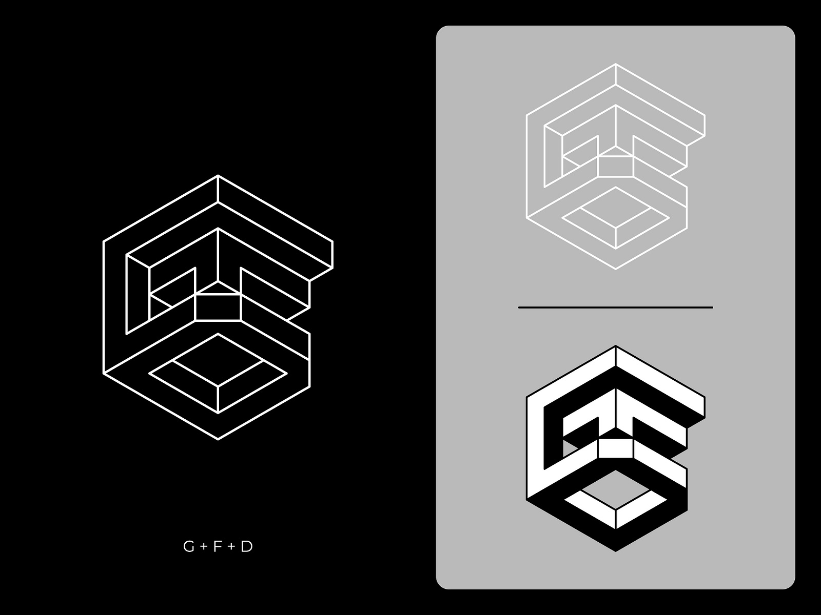 G + F + D monogram by Ghitea Florin on Dribbble