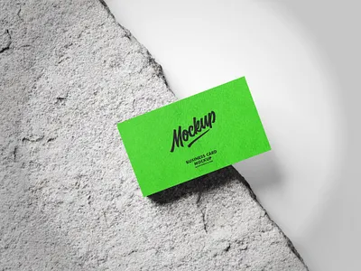 Free Business Card on Natural Rock Mockup business business card card free free mockup mockup psd psd mockup