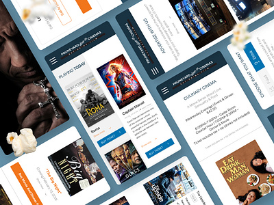 Pruneyard Cinemas - Mobile Screens booking cinema clean mobile responsive ticketing ui ux website