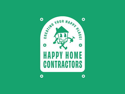 Happy Home Contractors Logo Design design house logo logo logo design mascot logo