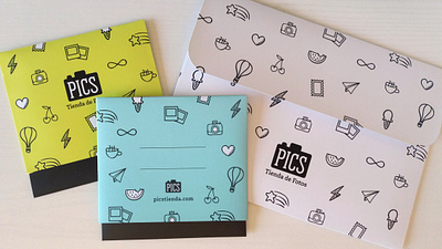 Packs design for PICS envelopes pics print