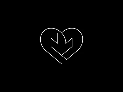 Heart w arrow arrow branding heart icon logo minimal simple white