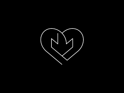 Heart w arrow arrow branding heart icon logo minimal simple white
