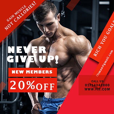 Gym banner ba design graphic design