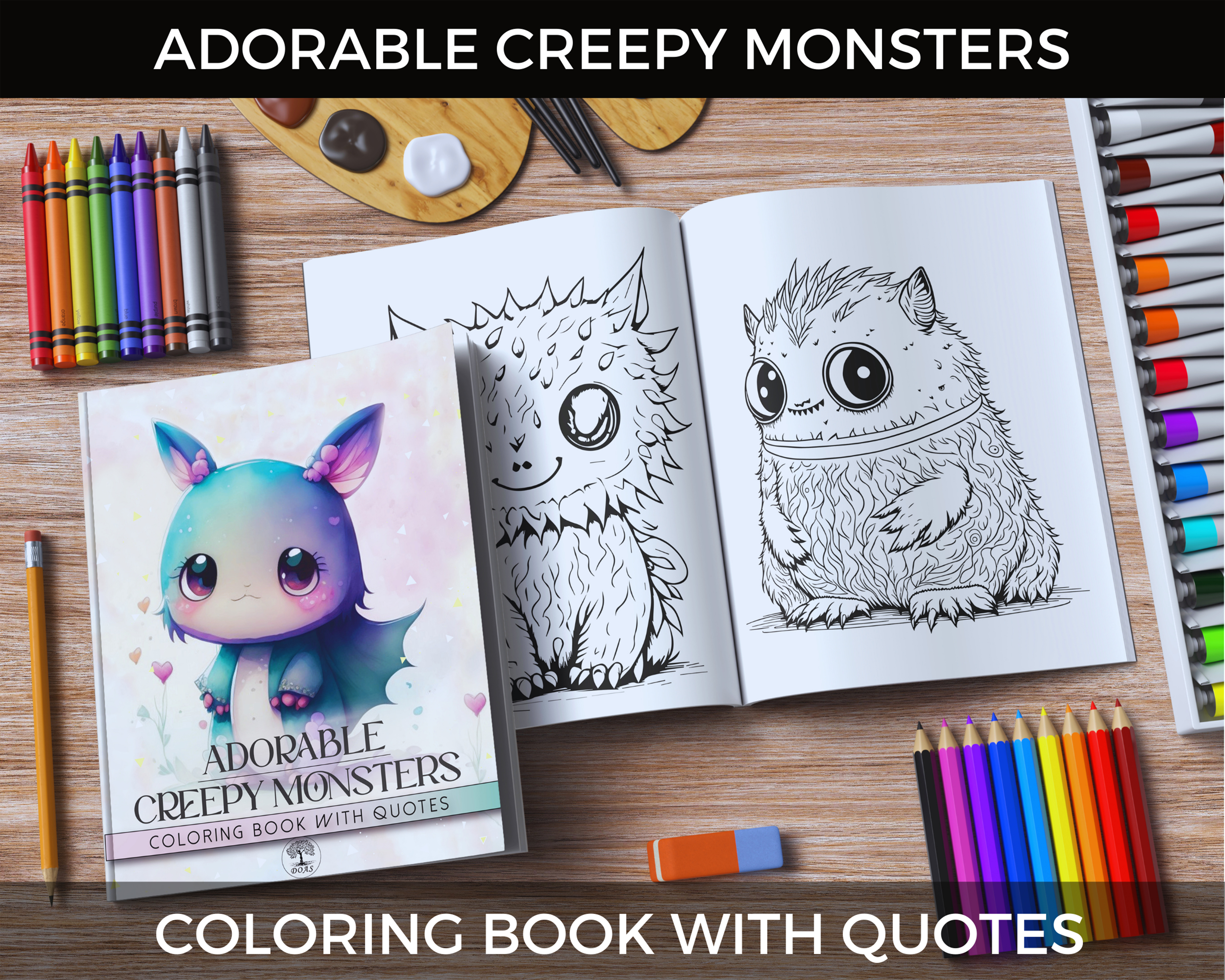 monster with pencil coloring pages