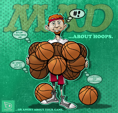 Sketch stories - mad about hoops basketball cartoon illustration chipdavid dogwings drawing funny hoops illustration