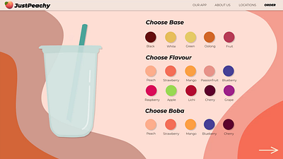 Bubble Tea Order Page animation app branding design ui