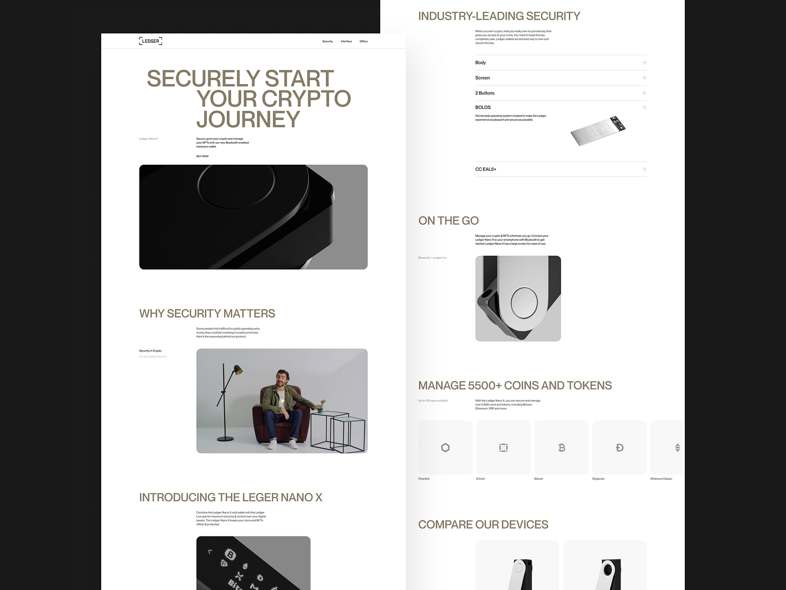 Ledger Nano X. Website concept by Elena Ozerova on Dribbble