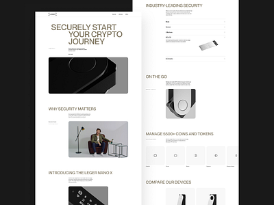 Ledger Nano X. Website concept crypto crypto currency home page main page secure ui ux web design