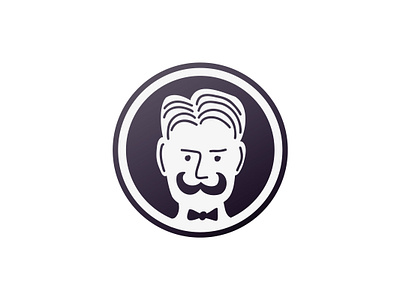 Mustachioed Gentleman Logo barber buy cut gentleman head logo logos logotype man mustachioed old retro sale sales shop