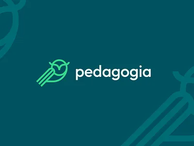 Pedagogia - Education Owl Logo abstract book book logo brand identity education education logo letter p letter p logo logo logo design modern owl owl logo