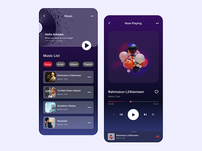 Musical - Music app app branding design graphic design list mobile music music app page purple ui ui design