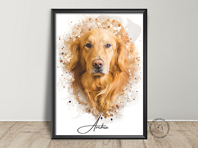 Digital Watercolor Portrait of a Golden Retriever Dog animals canine drawing canine painting canine portrait canine watercolor dog dog art dog drawing dog illustration dog painting dog portrait dog watercolor pet pet art pet drawing pet illustration pet portrait pet watercolor watercolor watercolor portrait