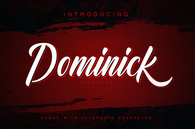 Dominick branding design display elegant font logo script signature stylish