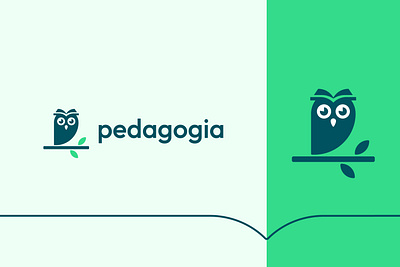 Pedagogia - Owl Logo Final Version abstract book book logo brand identity education education logo logo logo design modern owl owl design owl logo