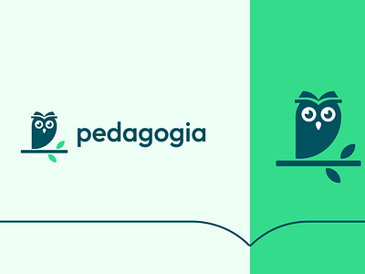 Pedagogia - Owl Logo Final Version abstract book book logo brand identity education education logo logo logo design modern owl owl design owl logo