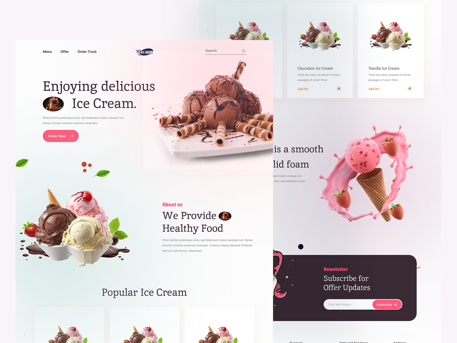 Ice Cream Website Design. by Habibur Rahman on Dribbble