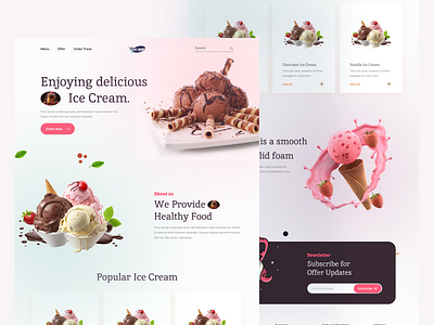 Ice Cream Website Design. branding graphic design sweet pastry ui