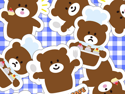 Yumkuma Cafe branding character cutedesign design digitaldrawing drawing graphic design illustration sticker vector vectorillustration