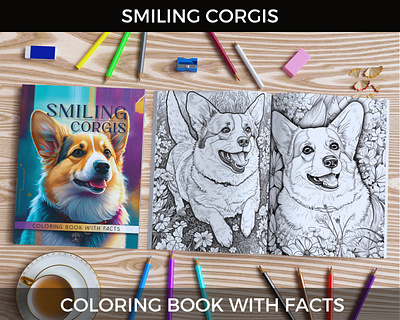 Smiling Corgis Coloring Book amazon amazon book interior amazon coloring book breeds colorinb pages coloring book coloring book for adults coloring book for kids coloring books coloring page coloring pages dogs facts flowers history kdp kdp book interior kdp coloring book kdp coloring pages kdp interior