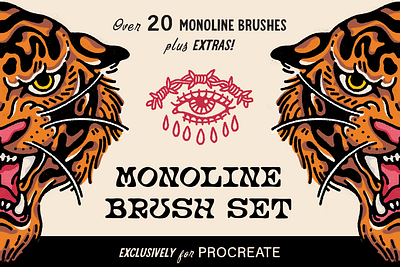 Monoline Procreate Brush Set brush brush set creative market cute design illustration ipad art ipad illustration procreate procreate brushes texture