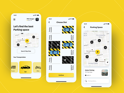 Parking Mobile App app design mihirsongara parking ui