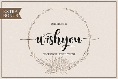 Wishyou beautiful beauty cute design display elegant feminine flower font handwritten invitation logo lovely magical rainbow script signature stylish wedding