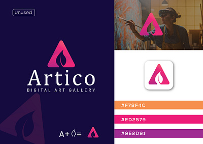 Artico - Logo Design a icon a logo app icon art logo artistic logo branding brash logo creat creative logo design digital art logo graphic design letter a with brush logo logo design modern logo pain brush paint logo professional logo symbol