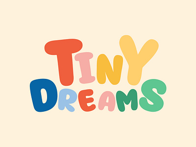 Tiny Dreams Logo baby branding bubbly children colorful cute design dreams graphic design illustration infant kids logo minimal store toys vector